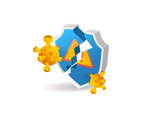 Poster - Security shield broke due to malware virus attack
