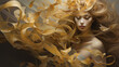intimo folhas douradas arte luxo beldade 