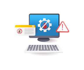 Aufkleber - Computer malware virus attack