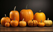 © Andreas - Pumpkin on the table on a dark background.