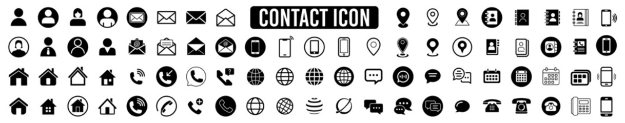 Wall Mural - contact us icon vector. communication icon set