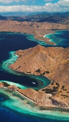 Wall Mural - Aerial view of the Komodo National Park in Indonesia