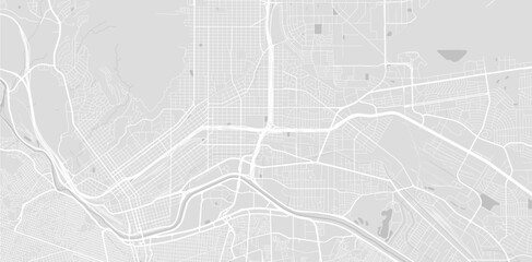 Wall Mural - Background El Paso map, United States, white and light grey city poster. Vector map with roads and water. Widescreen proportion, flat design roadmap.