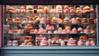 © EvhKorn - showcase with different kinds of delicious cakes.
