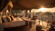 © Christian Bunge - A safari inspired room with canvas walls and a terrace, 16:9