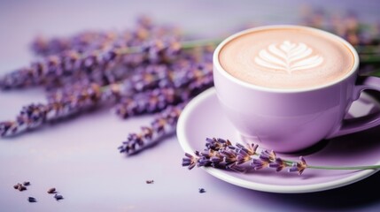 Poster - Cup of lavender cappuccino