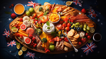 Wall Mural - Australia day lettering concept January 26 party food. Generative Ai