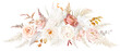 Gold, blush, beige, white rose, peony, dahlia, ranunculus, magnolia flower, pampas grass, fern, dried palm leaves, astilbe