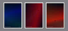 Posters Design With Glowing Multicolor Abstract Geometric Curves On Dark Gradient Background. Ideas For Magazine Covers, Brochures And Posters.