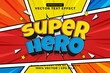 Editable text effect Super Hero 3d cartoon template comic style premium vector