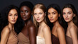 © Sasint - Multi-ethnic beauty. Different ethnicity women - Caucasian, African, Asian and Indian.