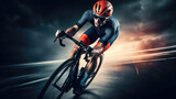 Fototapeta  - Professional road bicycle racer in action