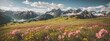 © @uniturehd - Idyllic mountain landscape in the Alps with blooming meadows in springtime