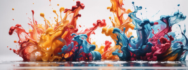 Wall Mural - Colorful ink in water