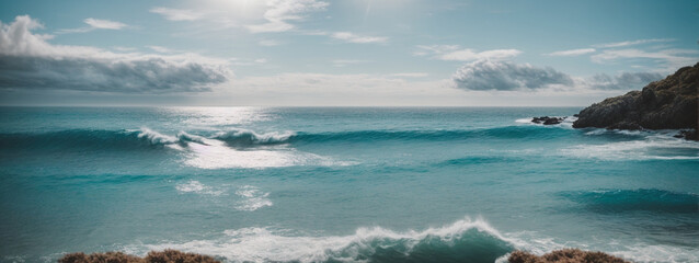 Canvas Print - blue sky ocean