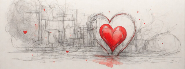 Wall Mural - watercolor heart. Concept - love, relationship, art, painting