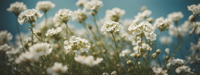 Sticker - Gypsophila dry little white flowers light macro