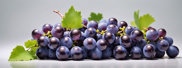 Blue grapes bunch isolated on white background