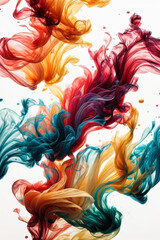 Wall Mural - Colorful ink in water