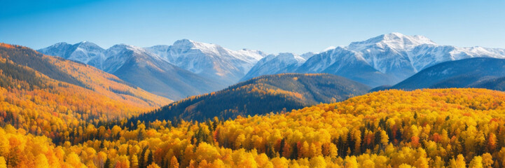 Canvas Print - Panorama mountain autumn landscape