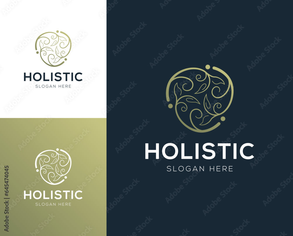 Holistic medical and health wellness logo design vector illustration ...