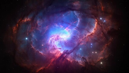Wall Mural - Beautiful nebula and star clusters in deep space
