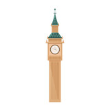Fototapeta Big Ben - MobileBig ben - watchtower vector illustration, big ben flat icon, UK, London