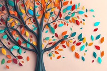 Autumn Tree With Colorful Leaves
