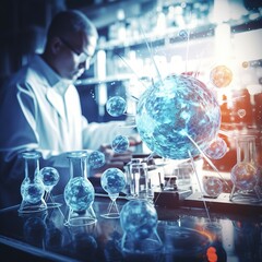 genetic research and biotech science concept