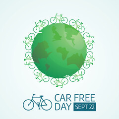 Wall Mural - World Car Free Day design template good for celebration usage. car free day illustration. flat design. vector eps 10.