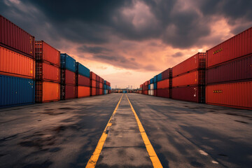 Wall Mural - Cargo containers in the port