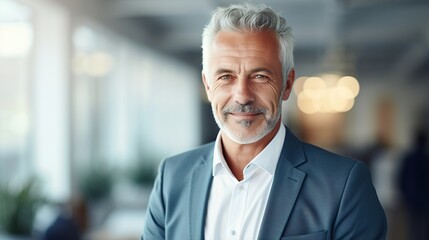 Canvas Print - portrait of senior professionals looking at the camera with an office