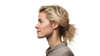 Sticker - Profile of a Woman with Blonde Hair in a Low Ponytail 