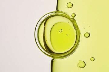 close-up of oily facial serum drop, macro.