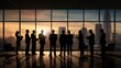 © WS Studio 1985 - Silhouette of Business People Posing by Window. generative ai