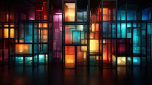 Colorful Glass Wall Panels Windows Background Multi Colored