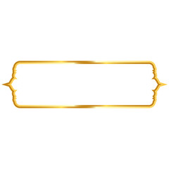 Wall Mural - luxury golden arabic islamic banner title frame transparent background gold text box clipart