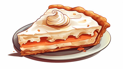 Wall Mural - hand drawn cartoon delicious cream pie illustration
