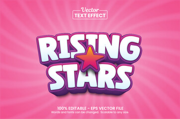 Wall Mural - editable text effect rising stars 3d template style premium vector