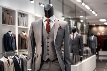 Wall Mural - A Classic Suit in a Clothing Store.