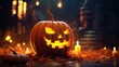 © Gams Images & Videos - halloween pumpkin with candles
