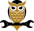 Wrench with simple owl bird