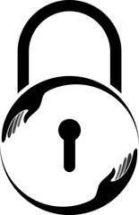 Poster - Padlock with circular hand and key hole