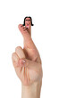 Digital png photo of fingers with characters with present on transparent background