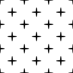 Wall Mural - Seamless pattern with elegant rounded black crosses