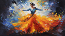 Abstract Art Of Kathak Dancer