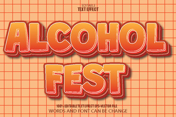 Poster - Alcohol Fest Editable Text Effect 3D Cartoon Style