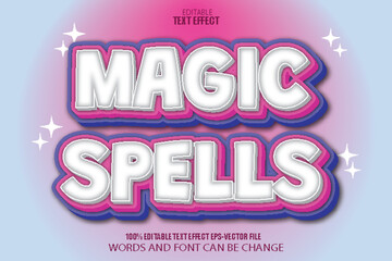 Wall Mural - Magic Spells Editable Text Effect 3D Cartoon Style