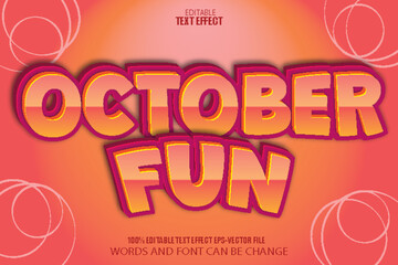 Poster - October Fun Editable Text Effect 3D Flat Gradient Style