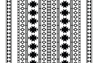 aztec seamless pattern.  rug textile print texture Tribal design, geometric symbols for logo, cards, fabric decorative works. traditional print vector illustration. on black and white background.